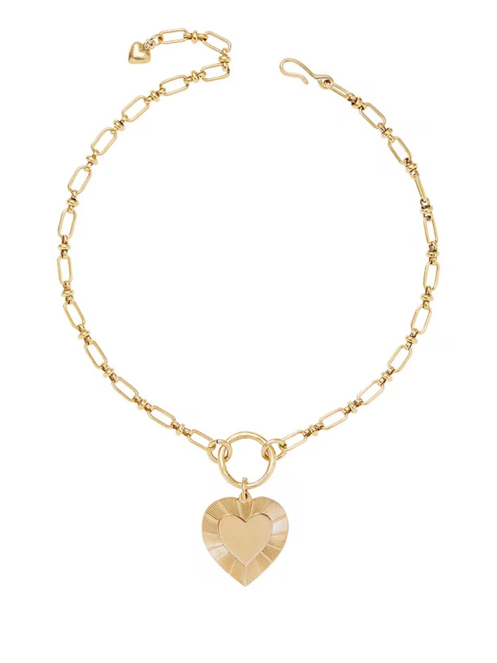 Brinker + Eliza Polished Gold Heart Pendant Link Necklace